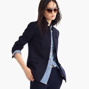 J Crew Navy Blue Women's Regent Blazer with Pop Collar NWT